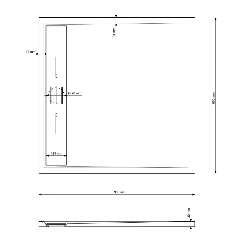 Granitan suihkutarjotin Viva 90x90cm hinta ja tiedot | Suihkualtaat | hobbyhall.fi