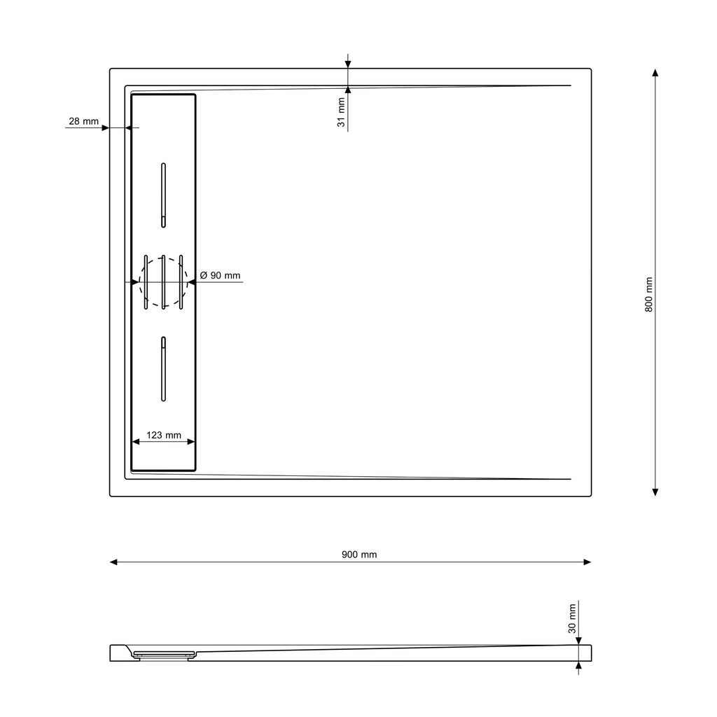 Granitan suihkutarjotin Viva 90x80cm hinta ja tiedot | Suihkualtaat | hobbyhall.fi