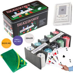 Texas Hold'em Poker Set VT18210, 200 pelimerkkiä hinta ja tiedot | Korttipelit, pokeri | hobbyhall.fi