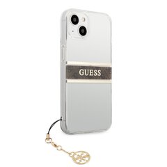 GUHCP13MKB4GBR Guess PU/TPU 4G Brown Stripe Case, iPhone 13, Transparent hinta ja tiedot | Puhelimen kuoret ja kotelot | hobbyhall.fi