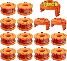 15 Pack Trimmer Spool Line For Worx,(wa0010)vaihtotrimmerin siima Worxille,trimmerin siima S 0,065 tuumaa Worxille,sopii Worx Stringille hinta ja tiedot | Ruohonleikkurit | hobbyhall.fi