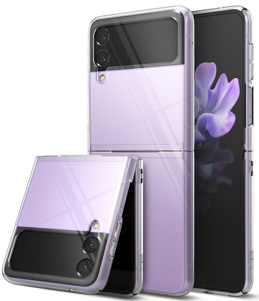 Pyöreä puhelinkuori sopii Samsung Galaxy Z Flip3 5G:lle, läpinäkyvä hinta ja tiedot | Puhelimen kuoret ja kotelot | hobbyhall.fi