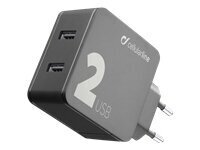 CELLULARLINE CHARGER 2USB 12W 12W BLACK hinta ja tiedot | Puhelimen kuoret ja kotelot | hobbyhall.fi