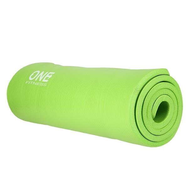 Joogamatto One Fitness NBR YM40 183x61x1,5 cm, vihreä hinta ja tiedot | Joogamatot | hobbyhall.fi