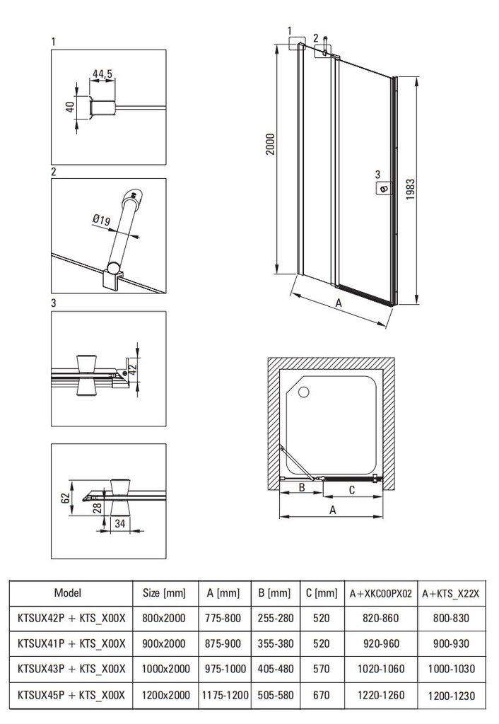 Varstomos dušo durys Deante Kerria plus, 100 cm, Chrome hinta ja tiedot | Suihkuseinät ja -ovet | hobbyhall.fi