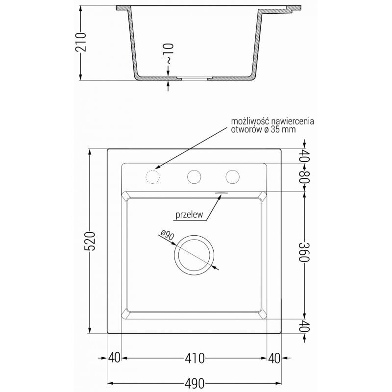 Graniittitiskiallas Mexen Vito hanalla Telma 6503-75-670200-50, musta/kulta metallinen hinta ja tiedot | Keittiöaltaat | hobbyhall.fi