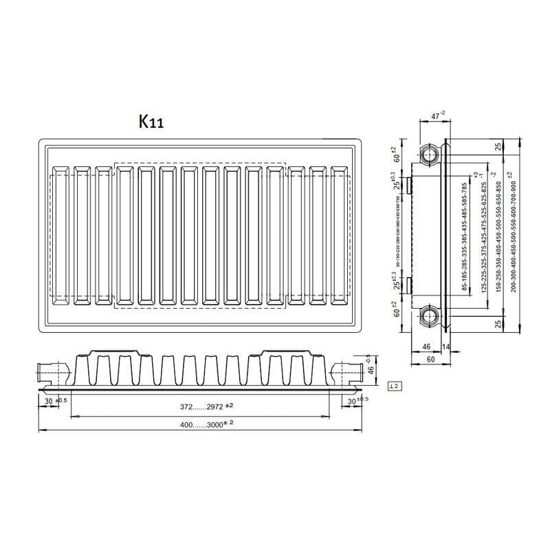 Jäähdytin ALTECH K11 300-1000 hinta ja tiedot | Patterit ja konvektorit | hobbyhall.fi