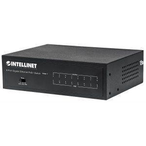 PoE+ kytkin Intellinet 561204: 8-porttinen Gigabit Ethernet -kytkin 8x 10/100/1000Mbps RJ45, PoE/PoE+ 60W, Porttien eristys - VLAN hinta ja tiedot | Verkkokytkimet | hobbyhall.fi