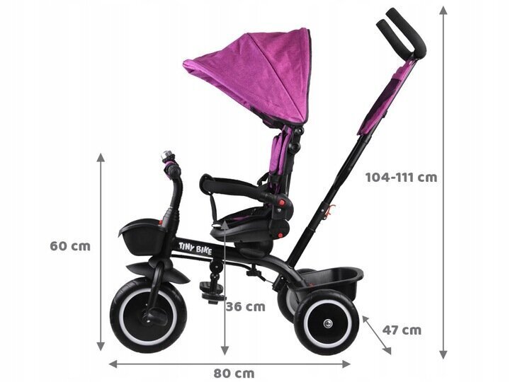 Kolmipyörä Tiny Bike 3in1 SP0650, violetti hinta ja tiedot | Kolmipyörät | hobbyhall.fi