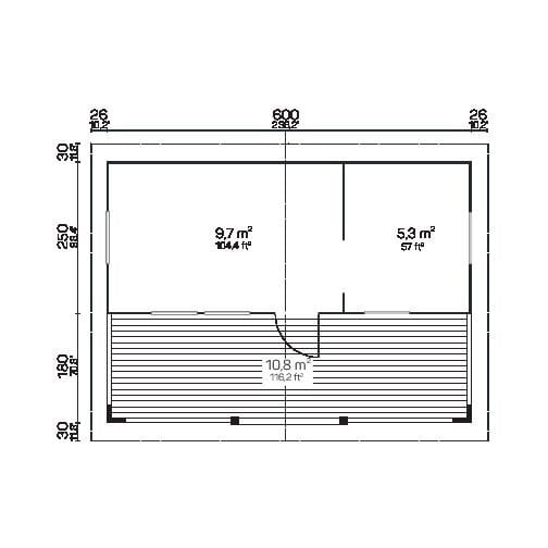 Pihamökki Piha-Aitta 25, 70 mm hinta ja tiedot | Piharakennukset | hobbyhall.fi