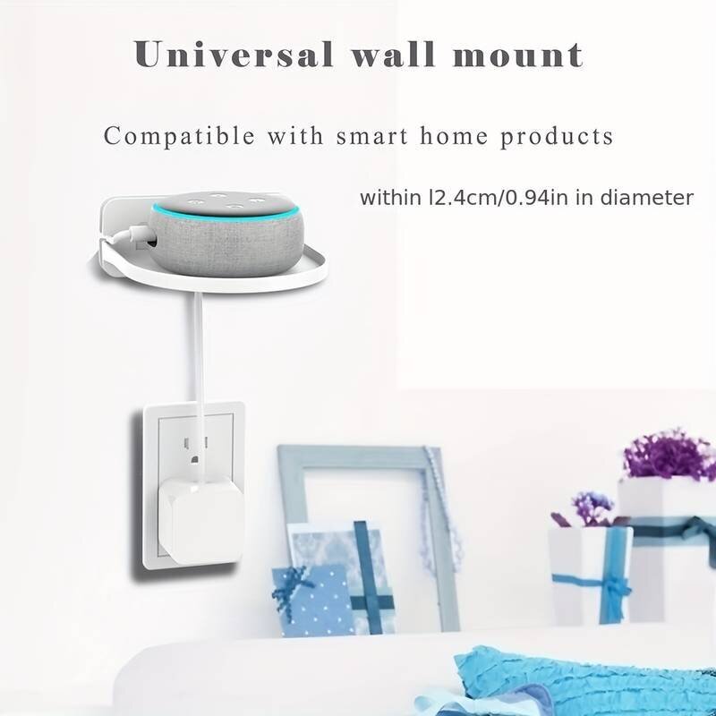 Universaali älykäs kaiutinseinäteline, pieni hyllyteline, jossa on kaapelinhallinta, yhteensopiva Google Home Mini/Homepod Mini/Google Wifi/Ne kanssa hinta ja tiedot | Näyttötelineet | hobbyhall.fi