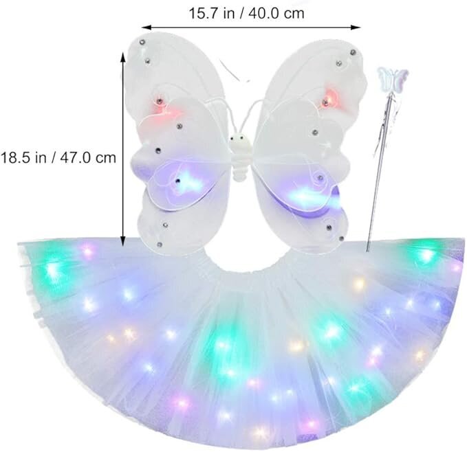 SOIMISS Fairy puku LED-valot siivet hame hame sauva hinta ja tiedot | Naamiaisasut | hobbyhall.fi