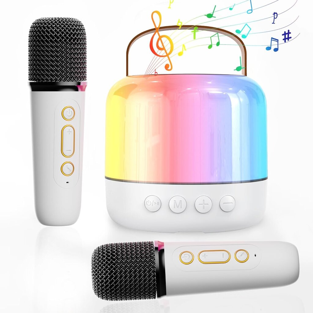 Minikaraokelaite lapsille aikuisille: 2MIC kannettava Bluetooth-kaiutin langattomalla mikrofonilla - Karaoke tytöille Ikä 4 5 6 7 8 9 10 11+ hinta ja tiedot | Mikrofonit | hobbyhall.fi