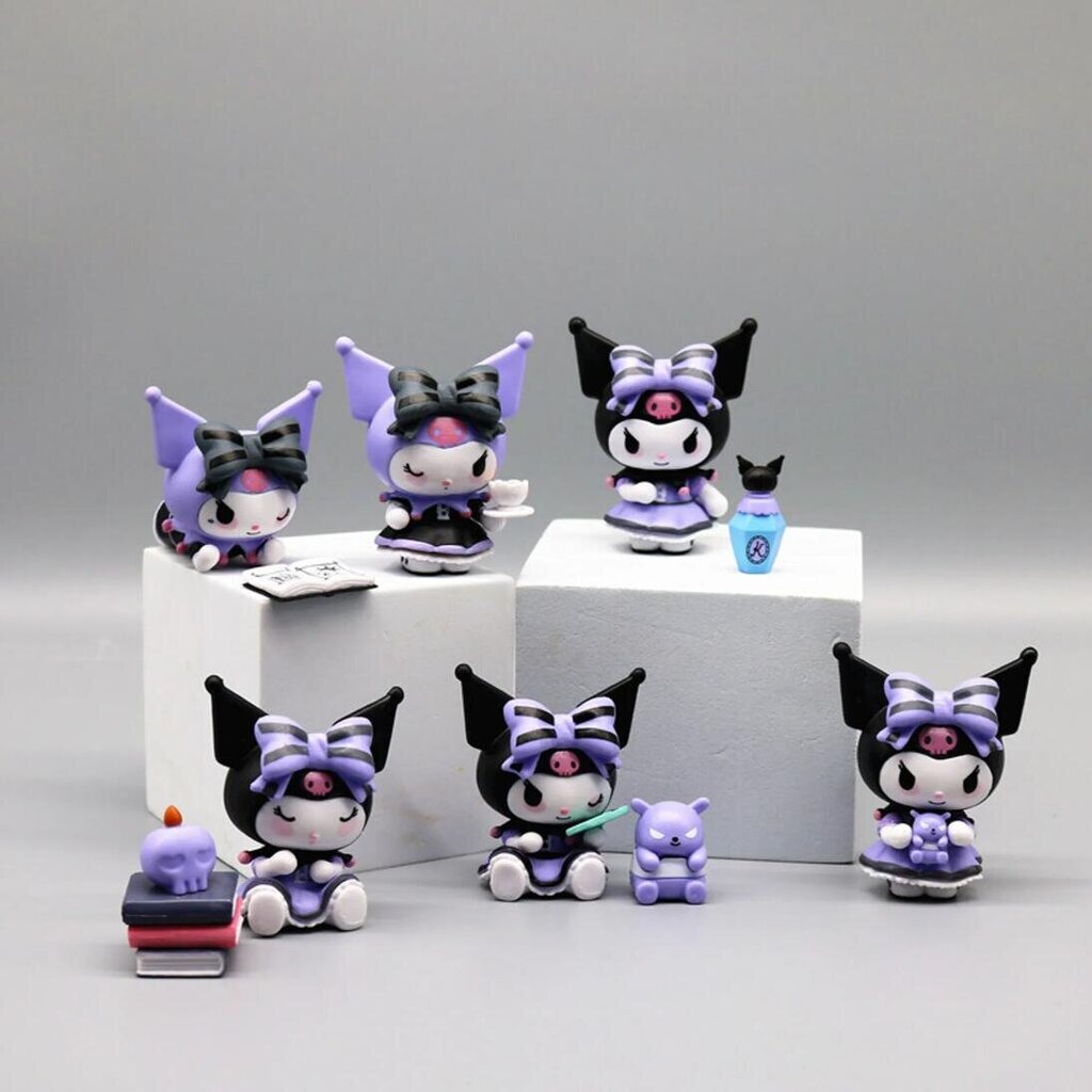 6 kpl 5,5 cm Sanrio Anime Figuurinukke 5,7 cm Kawaii Kuromi Melody Mallin tarvikkeet hinta ja tiedot | Pienoismallit | hobbyhall.fi