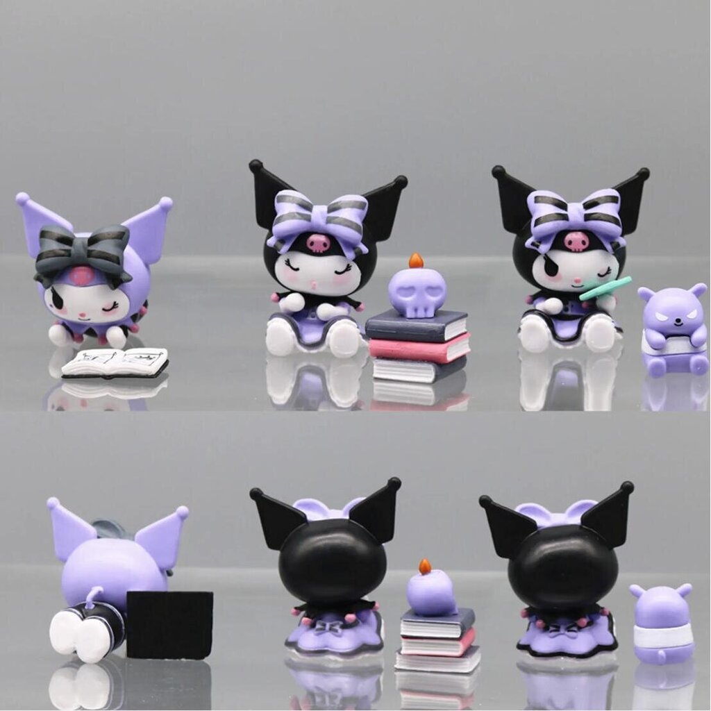 6 kpl 5,5 cm Sanrio Anime Figuurinukke 5,7 cm Kawaii Kuromi Melody Mallin tarvikkeet hinta ja tiedot | Pienoismallit | hobbyhall.fi