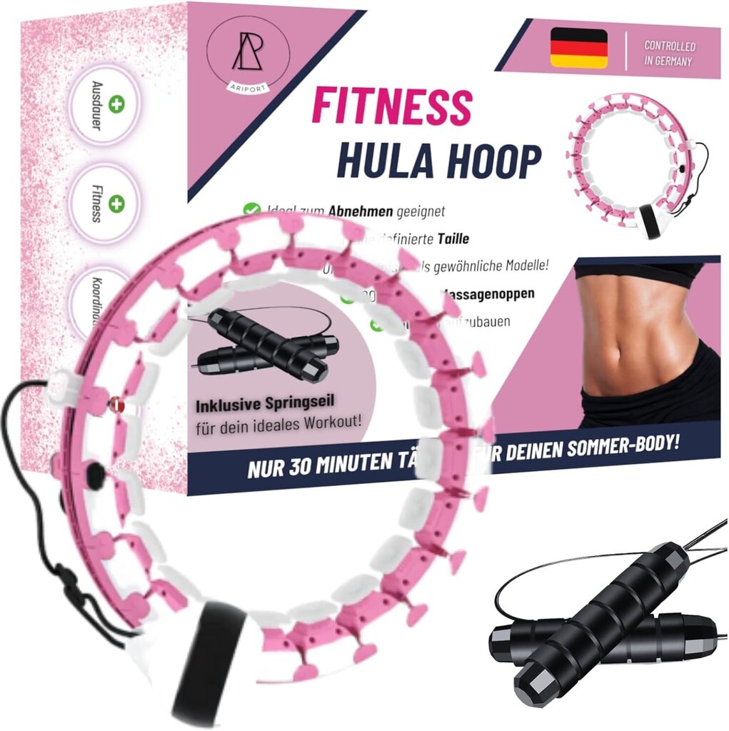 ARIPORT Fitness Hula Hop painonpudotukseen vaaleanpunainen hinta ja tiedot | Hulavanteet | hobbyhall.fi