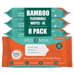 ECO SOUL Bambu kosteuspyyhkeet 8 pakettia hinta ja tiedot | Vauvojen kosteuspyyhkeet | hobbyhall.fi