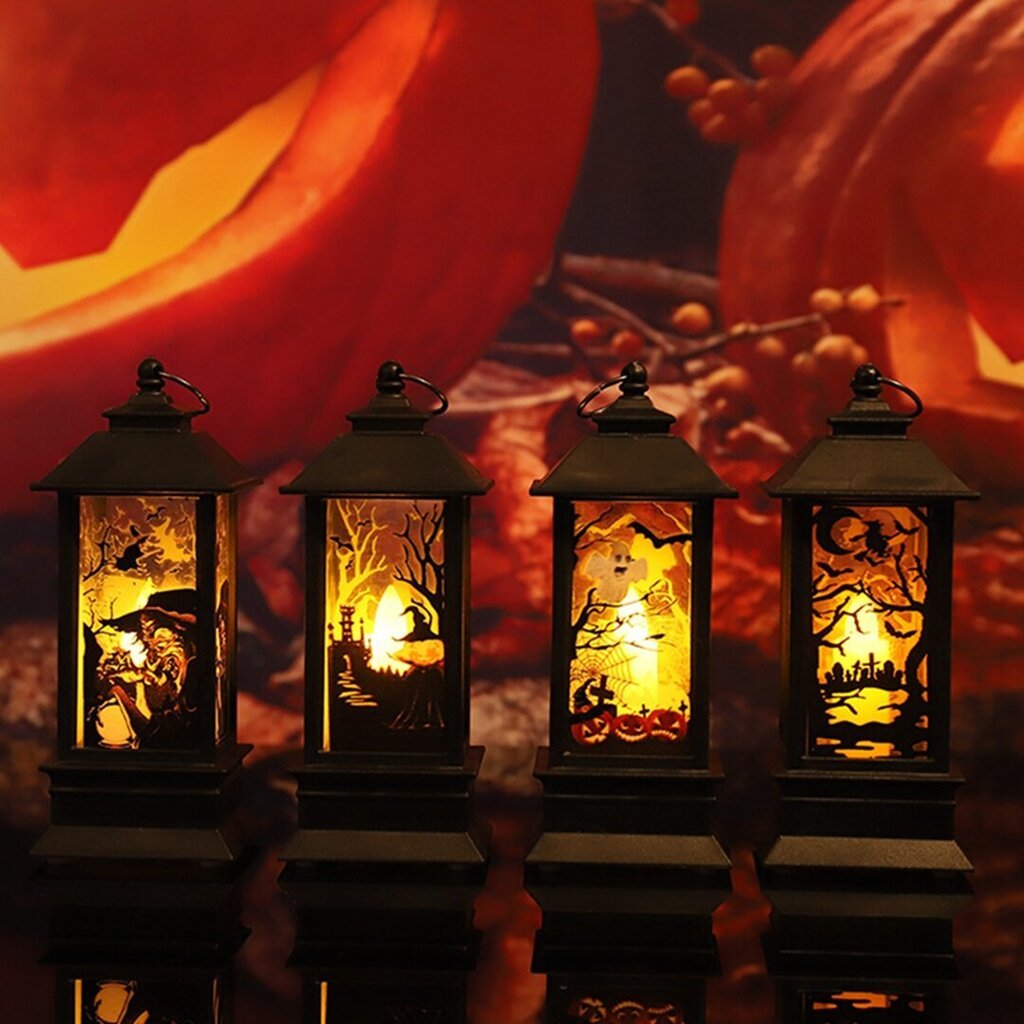 Halloween Pumpkin Lantern, 4 kpl hinta ja tiedot | Retkilamput | hobbyhall.fi