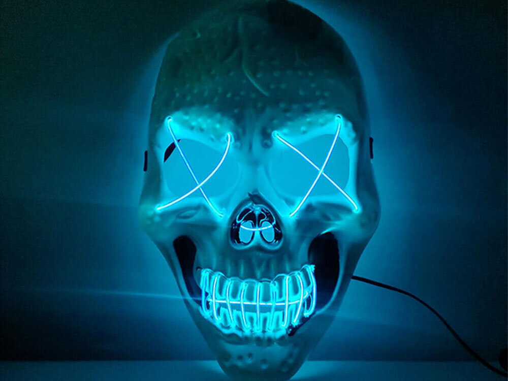 Valoava LED-naamari "Skull" hinta ja tiedot | Naamiaisasut | hobbyhall.fi