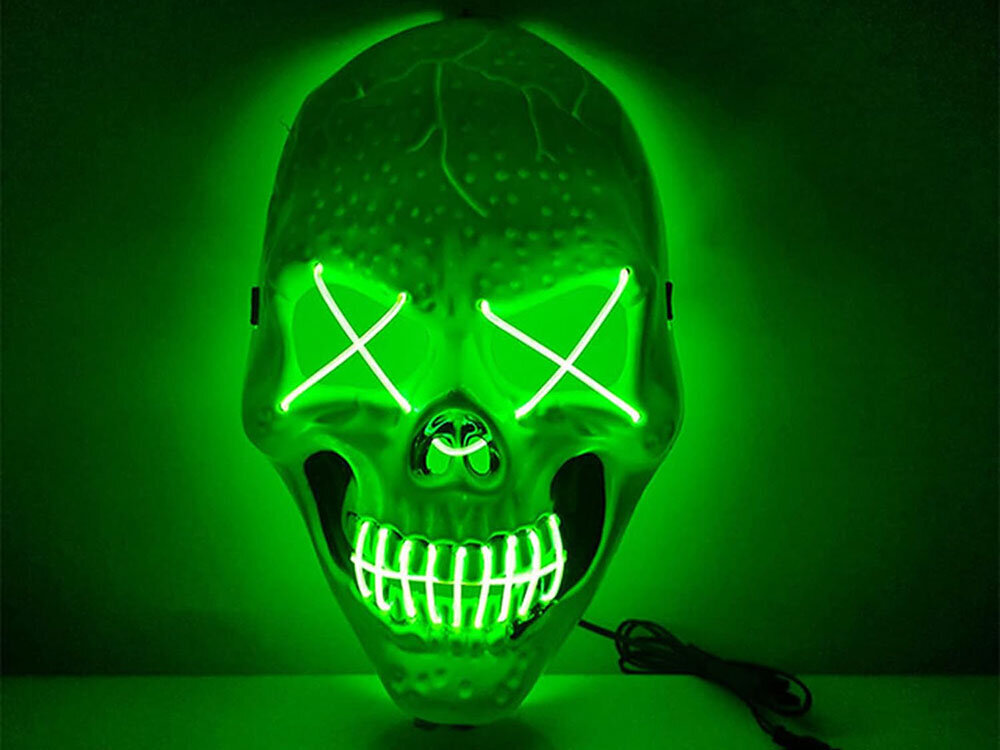 Valoava LED-naamari "Skull" hinta ja tiedot | Naamiaisasut | hobbyhall.fi