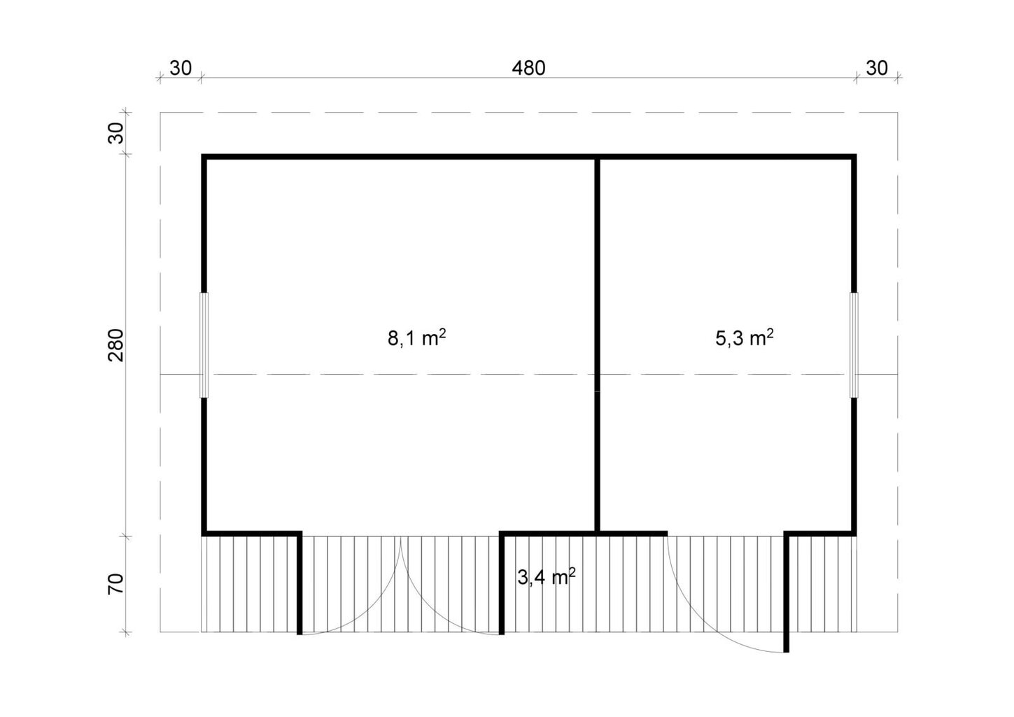 Pihamökki Eeva, 70 mm hinta ja tiedot | Piharakennukset | hobbyhall.fi