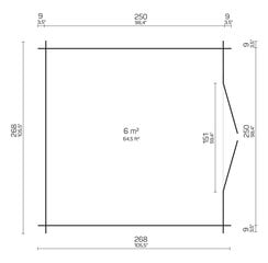 Hirsilato DAISY 6m2 rakomalli, vinot sivu- seinät hinta ja tiedot | Piharakennukset | hobbyhall.fi