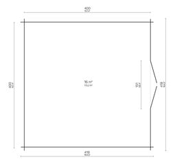 Hirsilato DAISY 16m2 rakomalli, vinot sivu- seinät hinta ja tiedot | Piharakennukset | hobbyhall.fi