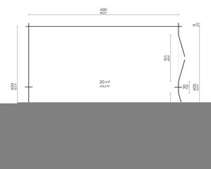 Hirsilato DAISY 20m2 rakomalli, vinot sivu- seinät hinta ja tiedot | Piharakennukset | hobbyhall.fi