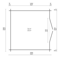 Hirsilato TOBIAS 6m2 rakomalli, suorat sivu- seinät hinta ja tiedot | Piharakennukset | hobbyhall.fi