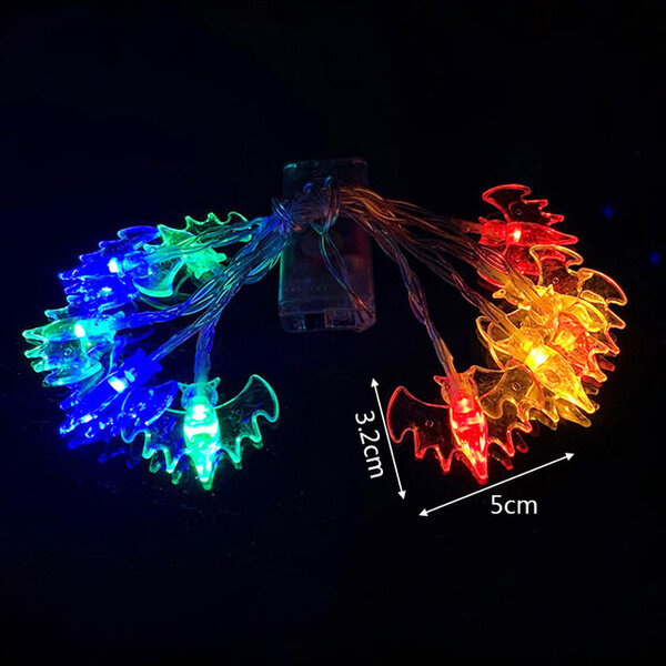 1,5 m 10 Led Halloween Kurpitsa Ghost Luurankot Bat Spider Led Light String Festivaalibaari Kotijuhlasisustus Halloween-koriste