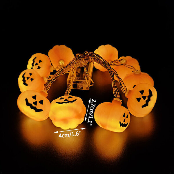 1,5 m 10 Led Halloween Kurpitsa Ghost Luurankot Bat Spider Led Light String Festivaalibaari Kotijuhlasisustus Halloween-koriste