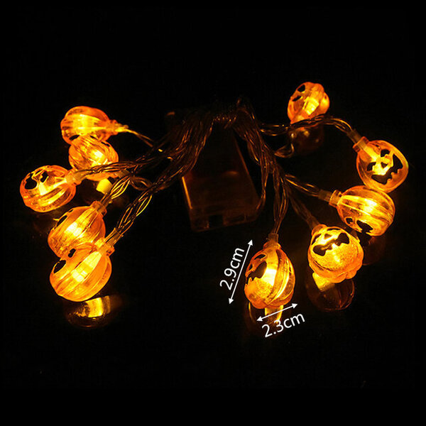 1,5 m 10 Led Halloween Kurpitsa Ghost Luurankot Bat Spider Led Light String Festivaalibaari Kotijuhlasisustus Halloween-koriste