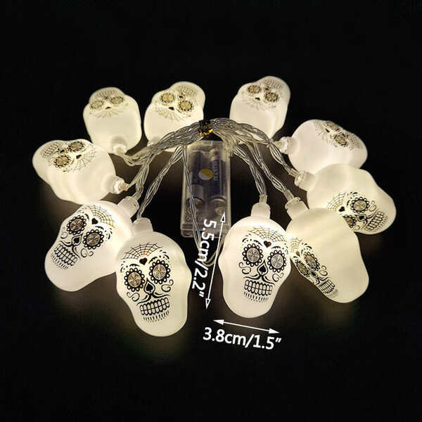 1,5 m 10 Led Halloween Kurpitsa Ghost Luurankot Bat Spider Led Light String Festivaalibaari Kotijuhlasisustus Halloween-koriste