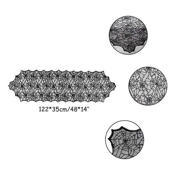 Halloween-sisustus pitsi hämähäkkiverkko luuranko kallo pöytäliina musta takkahuivi Tapahtuman koristelutarvikkeet