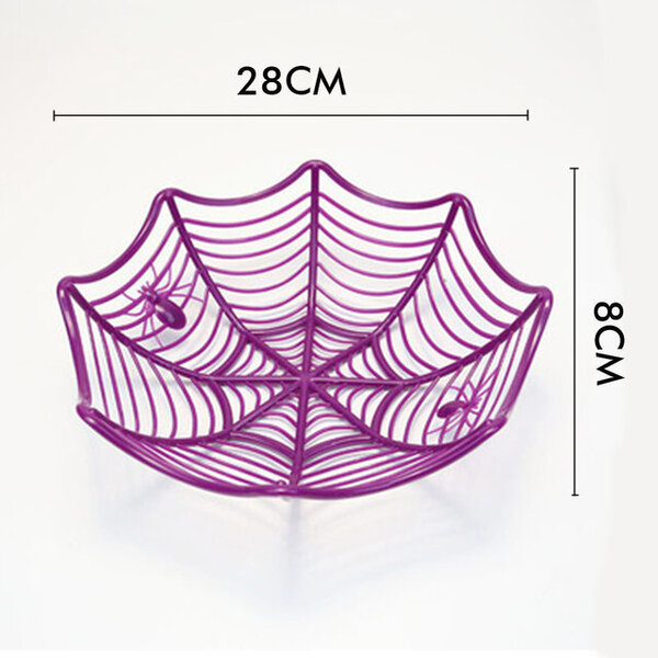 Halloween musta oranssi purppura verkkokulho hedelmälautanen karkkikeksipaketti kori kulho temppu tai herkku koristelu Halloweeniin