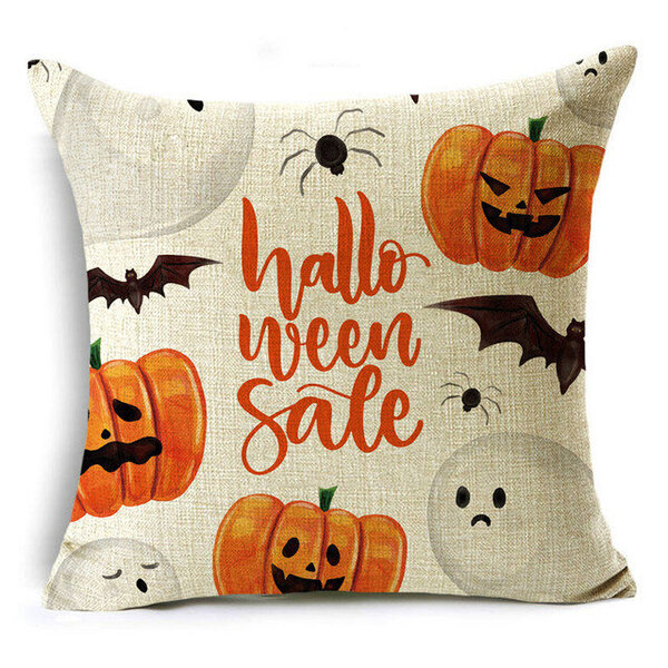 Keltainen kurpitsa-sarja Halloween-aiheinen tyynyliina sohvatyynynpäällinen juhlalahjaksi koristeeksi 40*40cm/45*45cm/50*50cm