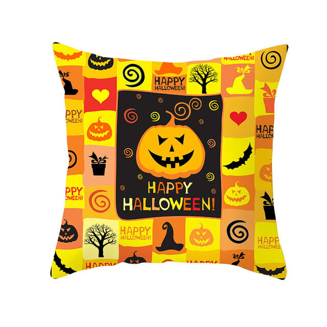 Kodinsisustus Halloween Bat Ghost Pumpkin Print Tyynyliina Horror Party Polyesteri Tyynynpäällinen 45x45cm Funda de almohada hinta ja tiedot | Koristeet ja tarrat | hobbyhall.fi