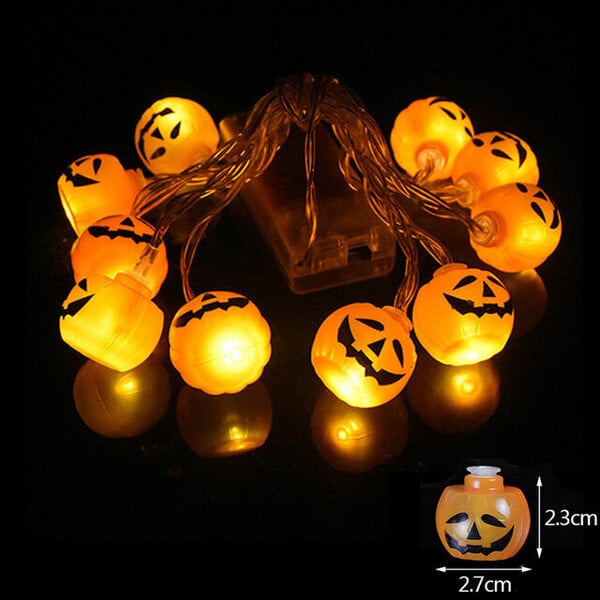 1,5M 10LED Halloween Led Light Kurpitsa Bat Ghost String Lamppu Riippuva Ornamentti Happy Halloween Party -kauhusisustus kotiin