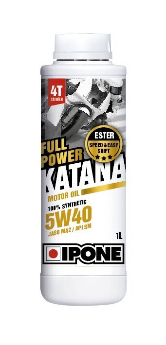 Synteettinen öljy 4-tahtimoottoreille Ipone Full Power Katana, 5W40, 800362, 1 l hinta ja tiedot | Moottoriöljyt moottoripyörille | hobbyhall.fi