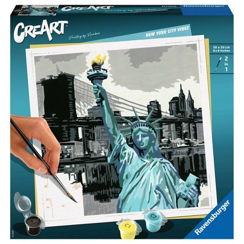 Paint by number kit Ravensburger CreArt New York, 20 x 20 cm hinta ja tiedot | Maalaa numeroiden mukaan | hobbyhall.fi