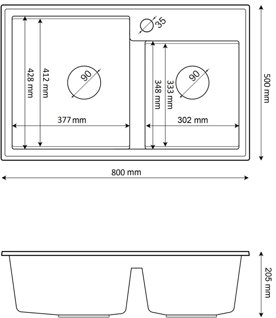 Graniittinen allassarja Granitan Hektor harmaa hinta ja tiedot | Keittiöaltaat | hobbyhall.fi