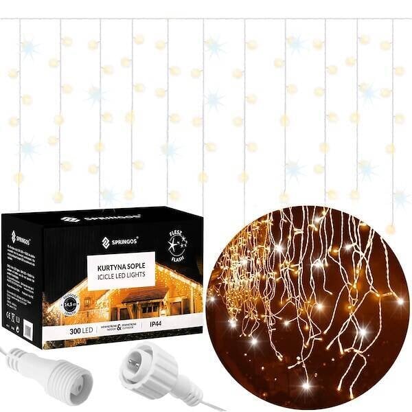 LED jouluverho Springos CL0331, 12 m hinta ja tiedot | Jouluvalot | hobbyhall.fi