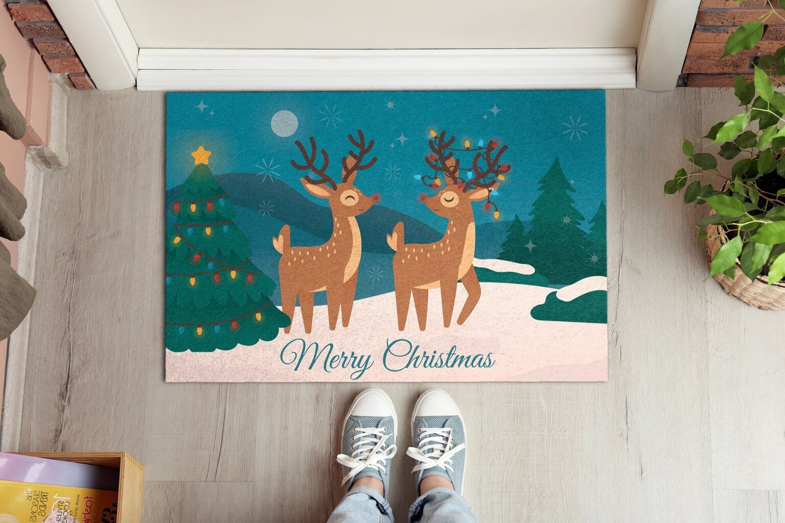 Kynnysmatto Jouluporo, 90x60 cm hinta ja tiedot | Ovimatot | hobbyhall.fi