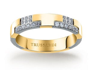 Trussardi Kiiltävä kaksivärinen teräsrengas T-Logo TJAXC39 hinta ja tiedot | Trussardi Muoti | hobbyhall.fi