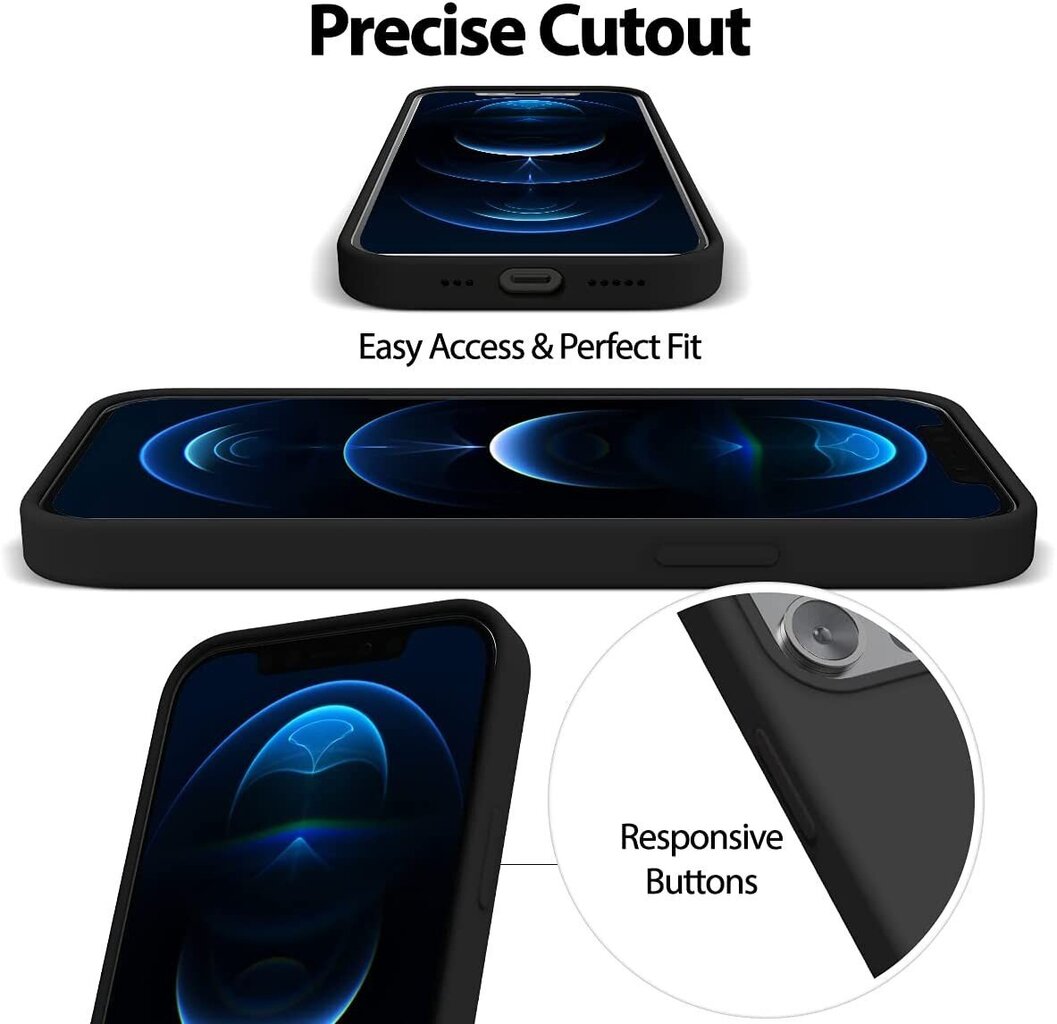 Kotelo Mercury Silicone Kotelo Apple iPhone 16 Pro Max musta hinta ja tiedot | Puhelimen kuoret ja kotelot | hobbyhall.fi