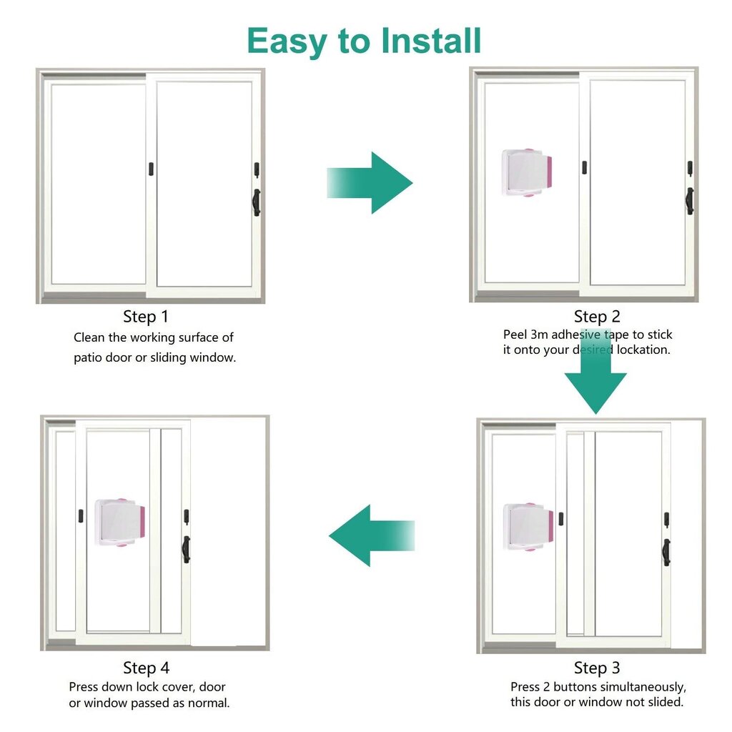 Lapsilukot lasiliukuoviin, vauvan turvalukot liukuikkunoihin - Täydellinen päivittäiseen käyttöön, ergonominen muotoilu varmistaa yhteistyön hinta ja tiedot | Oven saranat ja lisävarusteet | hobbyhall.fi
