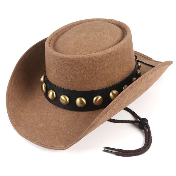 Klassiset unisex-nahkaiset Cowboy-hatut naiset Miehet Länsi-Cowboy-hattu isälle Gentleman Lady Sombrero Hombre Jazz Caps Hyvä paketti