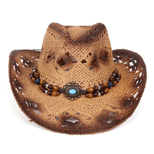 Western Cowboy Hat Miesten 2023 Kesä Valkoinen Kallaite Design Sombrero Hombre Chapeau Femme Straw Sun Hat Outdoor Jazz Beach Sunhat