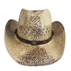 Western Cowboy Hattu Naisille Miehille Käsintehty Straw Bohemia Sombrero Hombre Straw Cowgirl Jazz Aurinkolakit Koko 56 58cm hinta ja tiedot | Miesten hatut, huivit ja käsineet | hobbyhall.fi