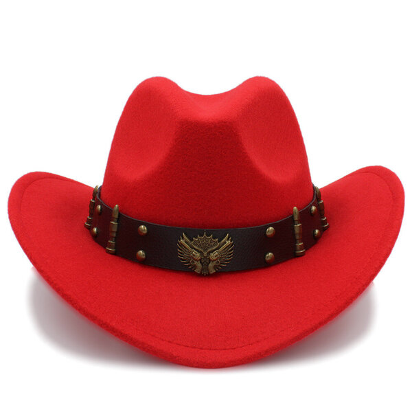 Naiset Miehet Musta Villa Chapeu Western Cowboy Hattu Gentleman Jazz Sombrero Hombre Lippalakki Isä Cowgirl Hatut Koko 56 58cm